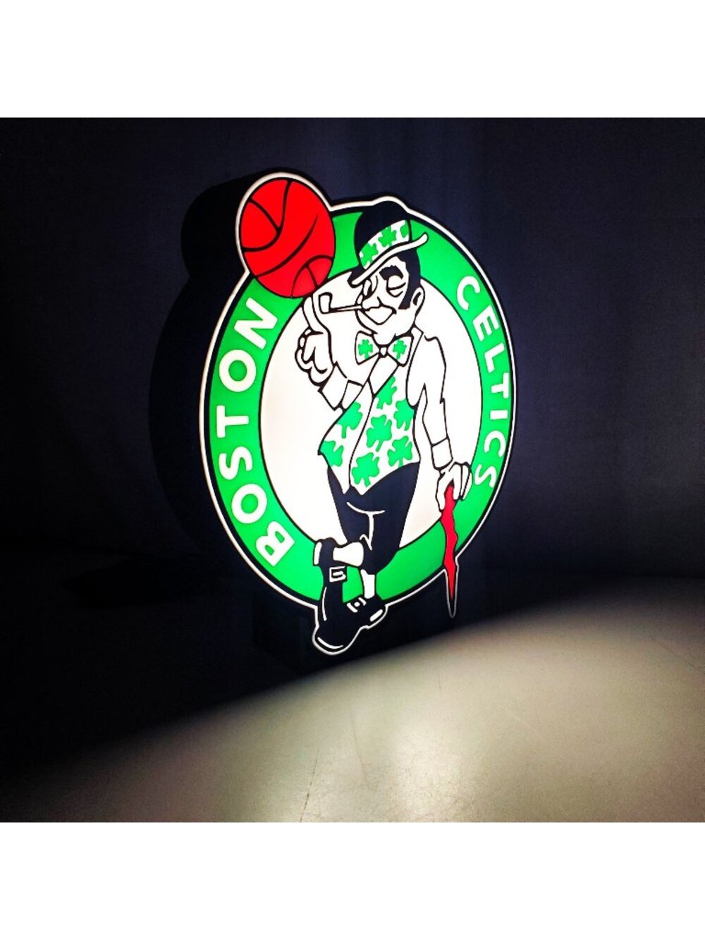 Boston Celtics LED Light Box Sign - 8" USB Powered Wall Decor with Dimmer